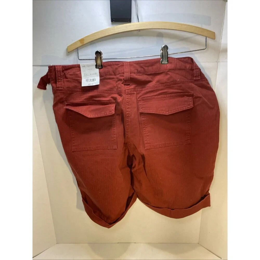 Liz Claiborne Size 12 Capri Duke Red Short Stretch ~ New - Picture 4 of 9